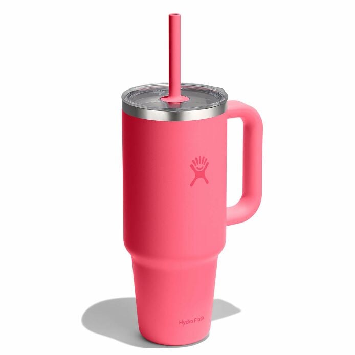 40-oz-travel-tumbler-d4 tt40pscc668-40-oz-travel-tumbler-clear-lid-popstar-pink-angled.jpg